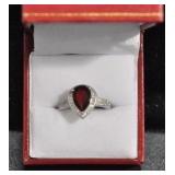 PEAR CUT RUBY ESTATE TYPE RING