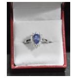 PEAR CUT TANZANITE DINNER RING