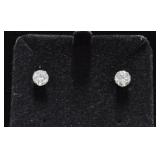 ROUND CUT WHITE TOPAZ SOLITAIRE EARRINGS