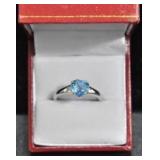 BLUE TOPAZ HEART RING