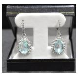 8.22 CT. BLUE TOPAZ ESTATE EARRINGS