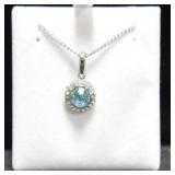 ROUND CUT BLUE TOPAZ DINNER NECKLACE