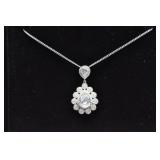 8.22 CT. TIFFANY STYLE WHITE SAPPHIRE NECKLACE