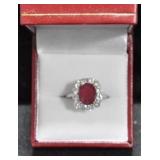 OVAL CUT RUBY ESTATE TYPE RING