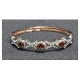 PEAR CUT GARNET BANGLE BRACELET