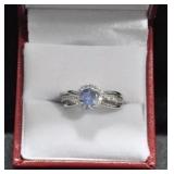 ROUND CUT TANZANITE EVENING RING