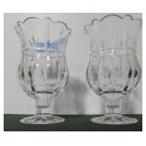 PAIR 7" SHANNON CRYSTAL CANDLE HOLDERS