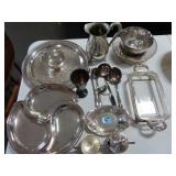 GROUPING: SILVER PLATE SERVING PIECES