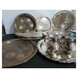 GROUPING: SILVER PLATE SERVING PIECES