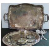 GROUPING: SILVER PLATE SERVING PIECES