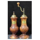 ITALIAN CARVED WOODEN SALT AND PEPPER MILL