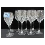 8 CRYSTAL STEMMED WINE GLASSES