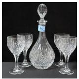 ICY2 BY IMPERIAL ESTATE CRYSTAL DECANTER AND 4