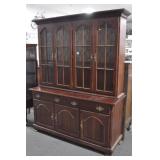 CRESCENT FURNITURE CHERRY STEP BACK CHINA CABINET