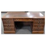 JASPER OFFICE DESK - WALNUT WITH BURL WALNUT TOP