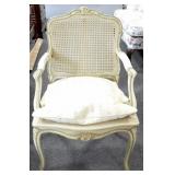 FRENCH COUNTRY SIDE CHAIR WITH WOVEN SEAT AND