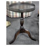 MAHOGANY CANDLE STAND WITH BRASS GALLERY