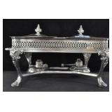 SILVERPLATE CHAFFING DISH WITH BURNERS AND LIDS