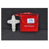 4" WALLACE STERLING SILVER CROSS ORNAMENT - 14.2