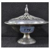 PREISNER STERLING SILVER COMPOTE WITH LID