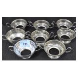 8 STERLING SILVER CUP HOLDERS - APPROX. 280 GRAMS