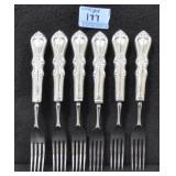 SET OF 6 "CHASE" FORKS WITH STERLING SILVER HANDLE