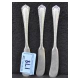4 EASTERLING STERLING SILVER BUTTER KNIVES