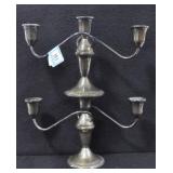 DUCHIN STERLING SILVER 3 ARM CANDLE HOLDER - PAIR
