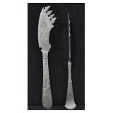 2 DECORATIVE STERLING SILVER KNIVES