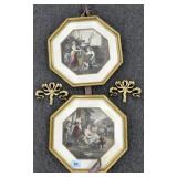 2 FRENCH STYLE PRINTS IN OCTOGAN FRAMES