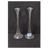 PAIR OF GLASS OIL LAMPS