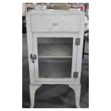 METAL MEDICAL CABINET WITH GLASS DOOR - CIRCA 1940
