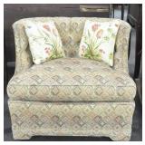 BARREL BACK ARM CHAIR ON CASTERS