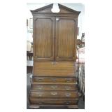 DREXEL BOMBAY KETTLE BASE SECRETARY WITH BOOKCASE