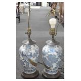 PAIR ASIAN STYLE TABLE LAMPS