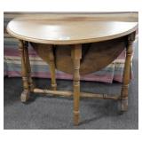 OAK GATE LEG TABLE ON CASTERS