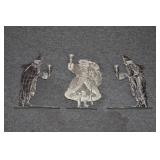 3 SILVER PLATE CANDLE HOLDERS