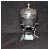 SILVER PLATE WARMING STAND WITH LID