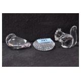 3 CRYSTAL PAPERWEIGHTS