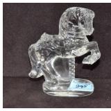 WATERFORD CRYSTAL CAROUSEL HORSE - 5" X 6 1/4"