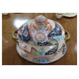 ASIAN DESIGN COVERED TUREEN WITH UNDERPLATE