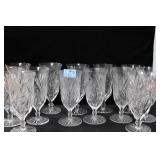 13 CUT CRYSTAL WATER GLASSES