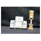 BLACK JASPERWARE BOX  WITH LID - WEDGEWOOD