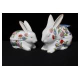 2 ANYSLEY CERAMIC BUNNIES WITH LIDS