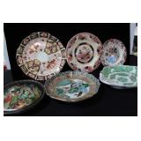 7 ASIAN DESIGN CERAMIC PLATES