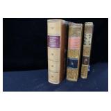 3 LEATHER BOUND BOOKS: STOCKHOLM 1921, 1874