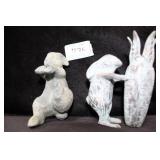 CAST IRON RABBIT CANDLE HOLDER AND COMPOSITE