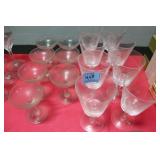 15 ETCHED AND PLAIN CRYSTAL GLASSWARE