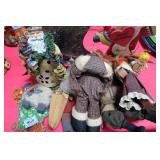 GROUPING: WOOD AND CLOTH CHRISTMAS DECORATIONS