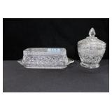 WEXFORD BUTTER DISH AND COVERED SUGAR BOWL